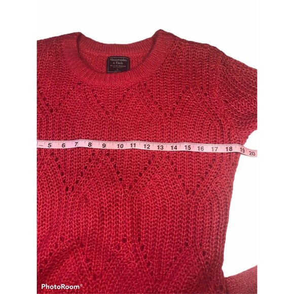 Abercrombie & Fitch Women's Size Large Sweater With Diamond Pattern Red New - Picture 8 of 12